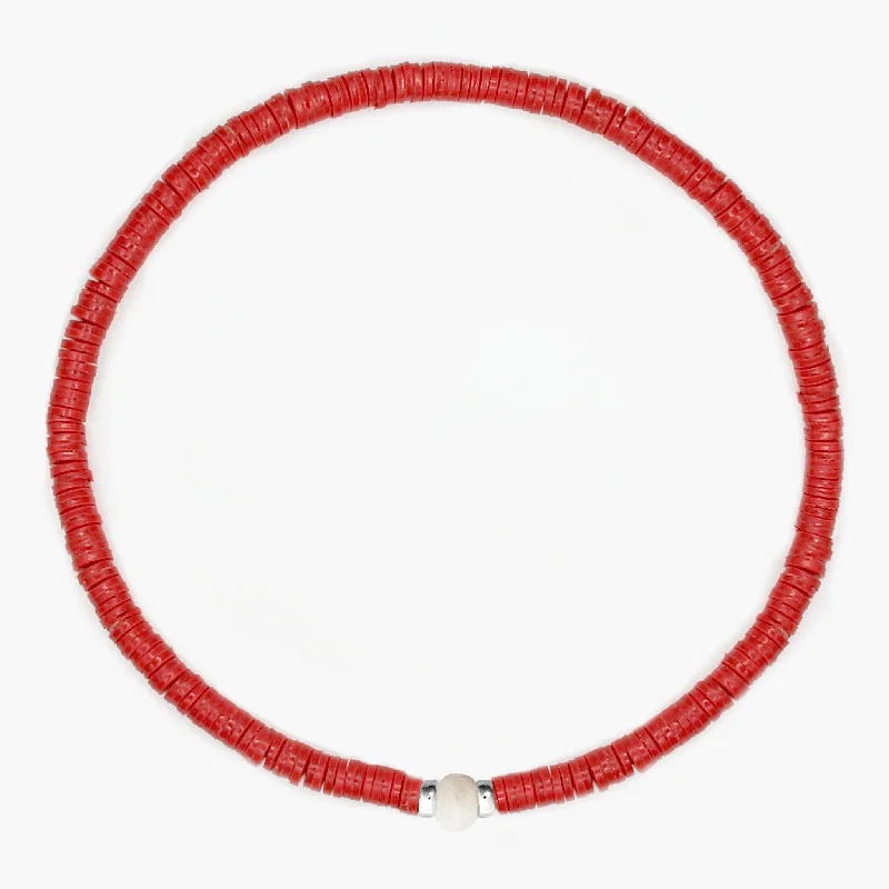 adjustable willow summit bracelet-3mm Vinyl Beads Bracelet (Red)