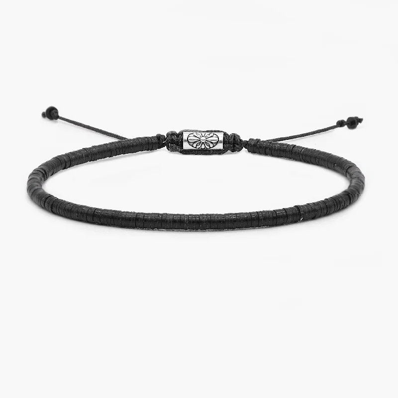 inscribed lineage chain bracelet-3mm Vinyl Bracelet (Matte Black)