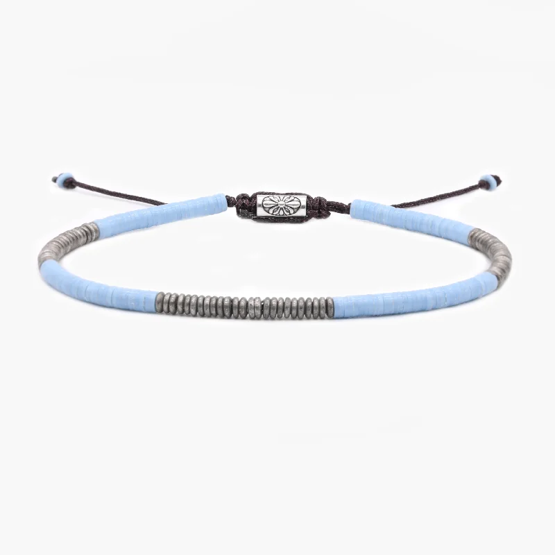 bold topaz summit peak bracelet-3mm Vinyl Bracelet (Santorini Blue/Silver)