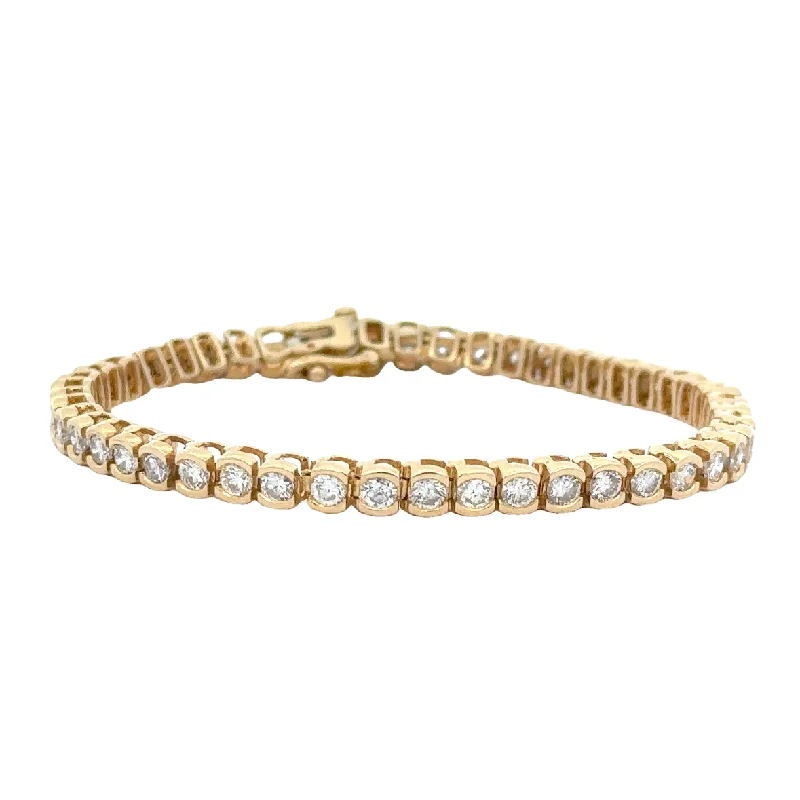 bold pentagonal topaz bracelet-6.0 CTW Diamond Tennis Bracelet in Yellow Gold