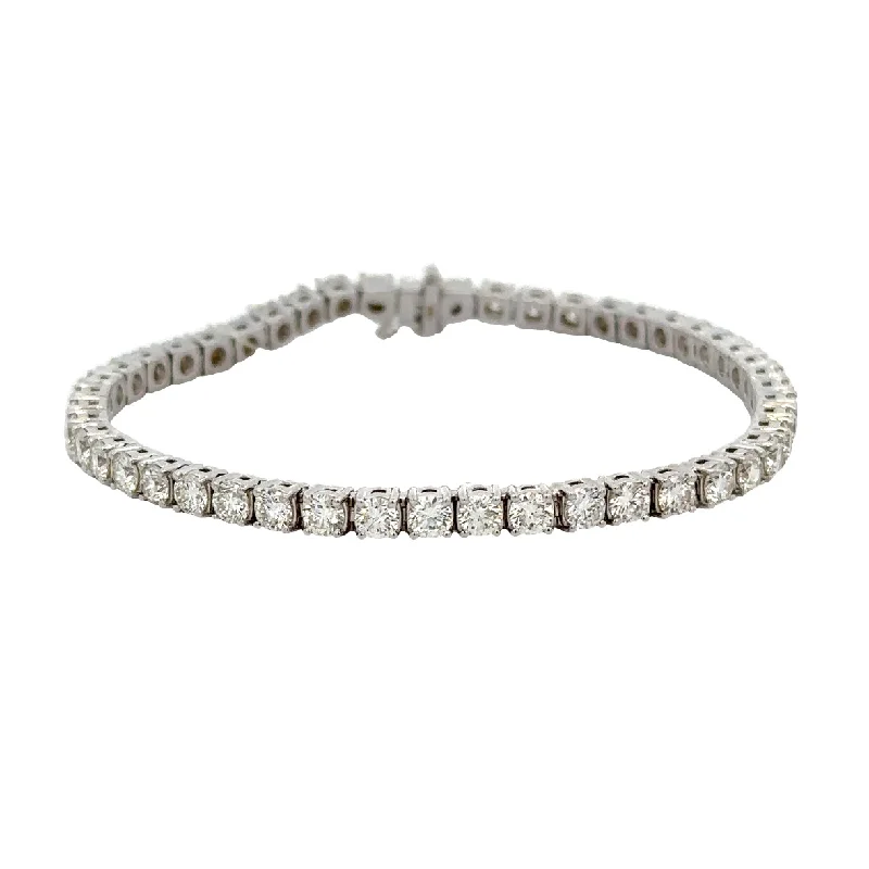 gothic-inspired bat talon bracelet-6.37 CTW Diamond Tennis Bracelet in 18k White Gold