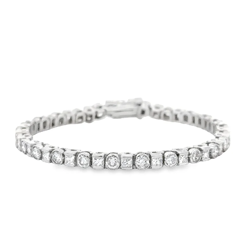 floral-inspired jade bracelet-6.50 CTW Diamond Tennis Bracelet in White Gold