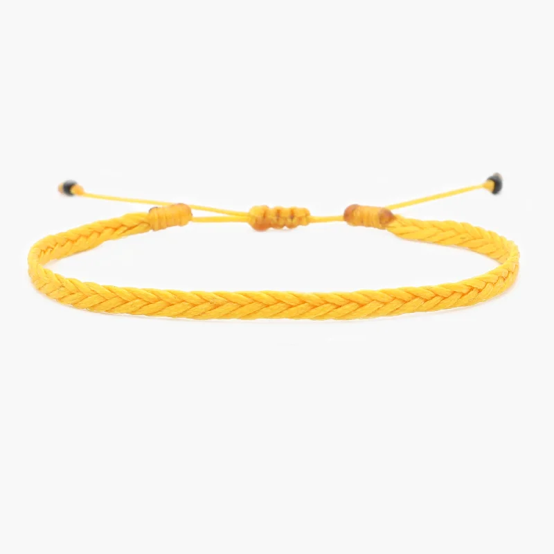 raw jade cluster bracelet-Adjustable Mini Braided Bracelet (Orange)