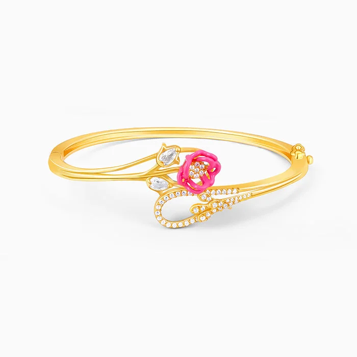 modern sleek ridge summit bracelet-Golden Pink Brahma Kamal Radiance Bracelet