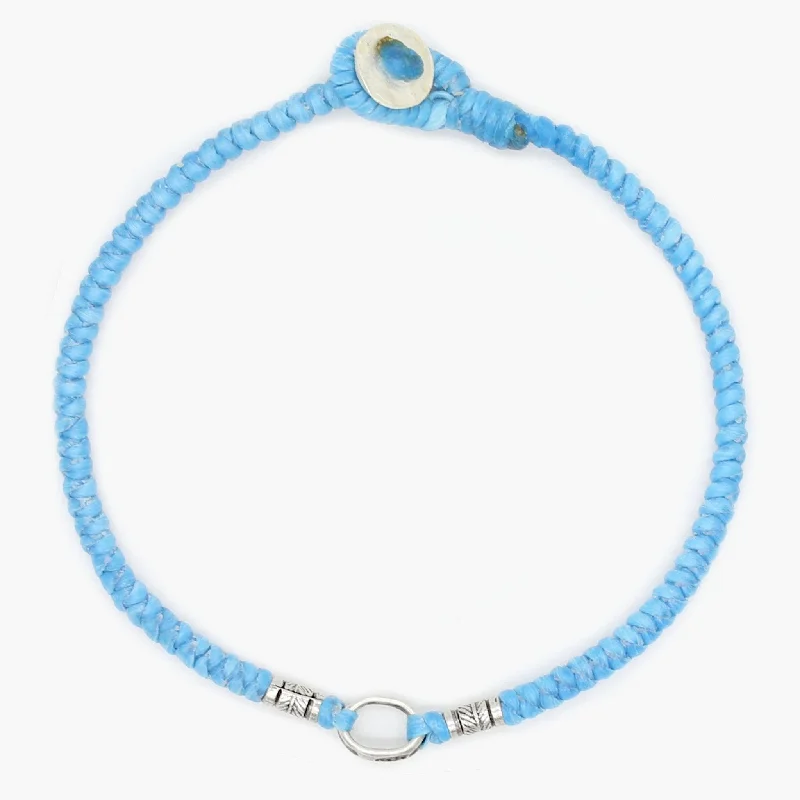 artisan-crafted rose bracelet-Braided "Asri" Bracelet (Santorini Blue)