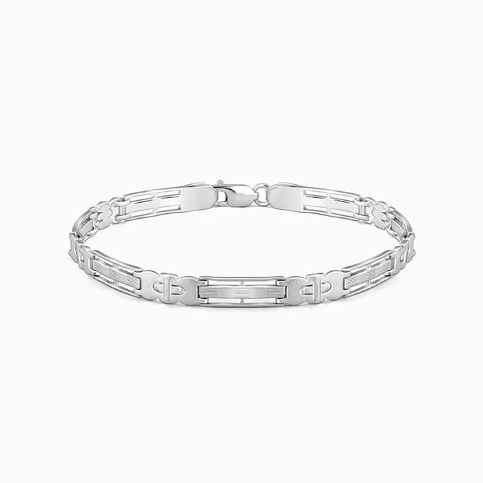 bold emerald summit peak bracelet-Silver Swagger Bracelet For Him