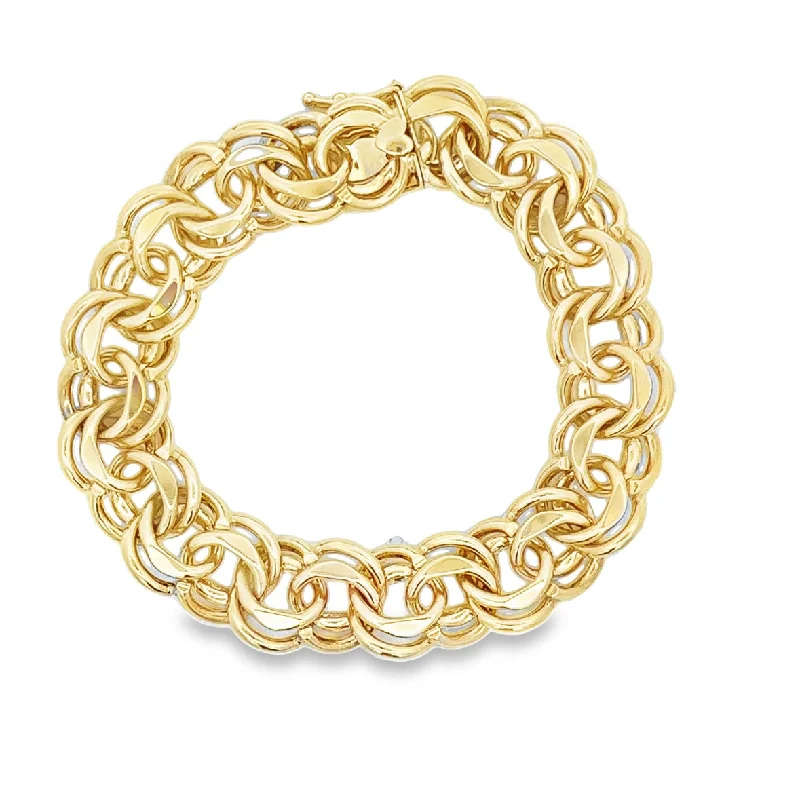 bold opal summit peak bracelet-Double Spiral Curb Bracelet in Yellow Gold