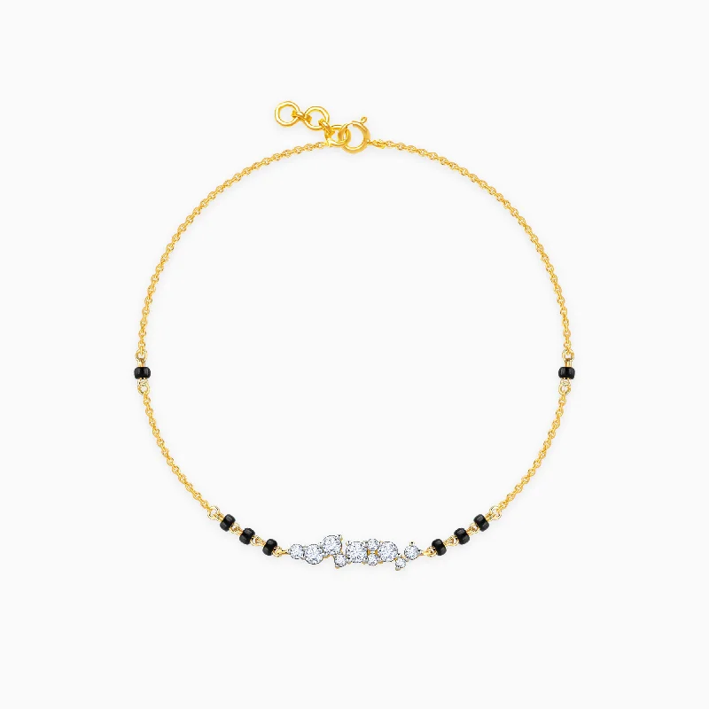 minimalist peak crest bracelet-Gold Divya Diamond Mangalsutra Bracelet