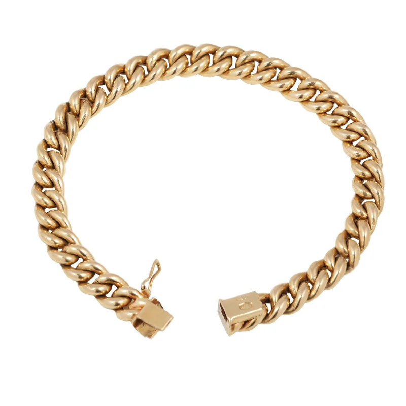 minimalist ridge peak bracelet-Gold Silk Curb Bracelet