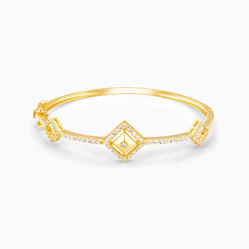 radiant trillion-cut charm bracelet-Golden Square Prism Signature Bracelet