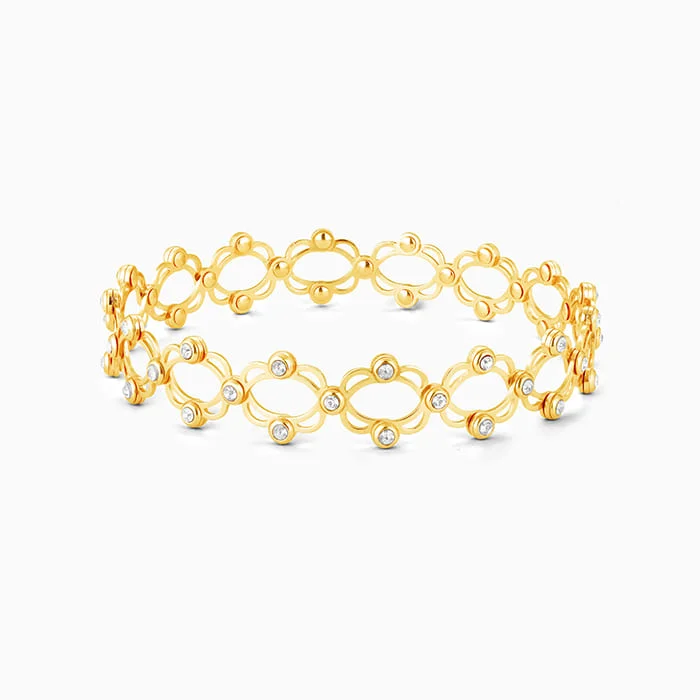 polished silver stellar bracelet-Golden Supple Bracelet