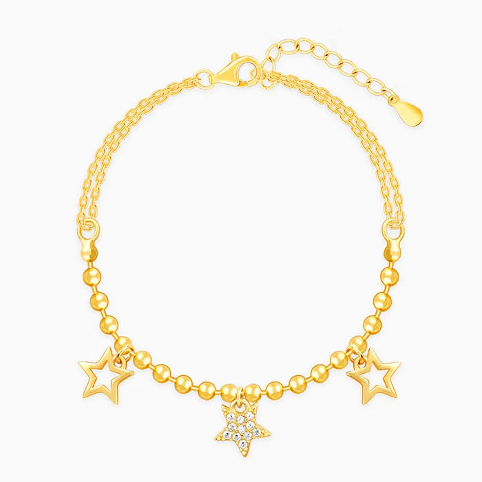 nature-themed ridge peak bracelet-Golden Twinkle Star Bracelet