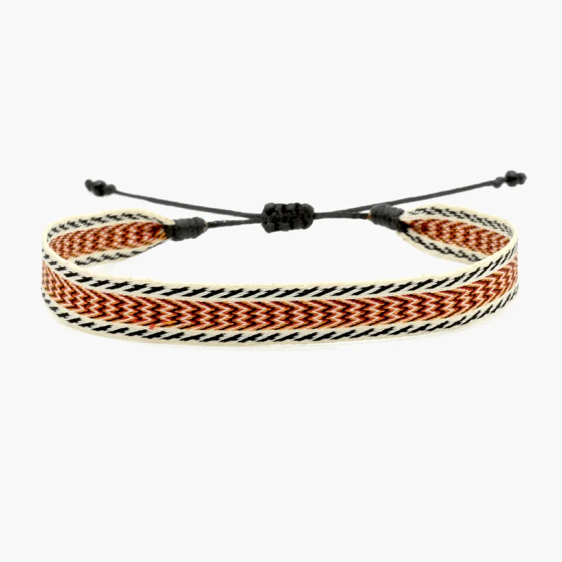 adjustable willow crest bracelet-Handmade Purnama Bracelet (Cream/Black/Orange/Red)