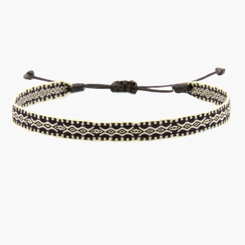 vintage-style ruby bracelet-Handmade Purnama Bracelet (Cream/Black)