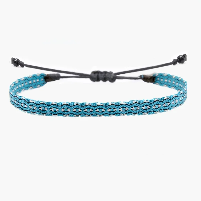 vintage-style sapphire bracelet-Handmade Purnama Bracelet (Light Blue/White)