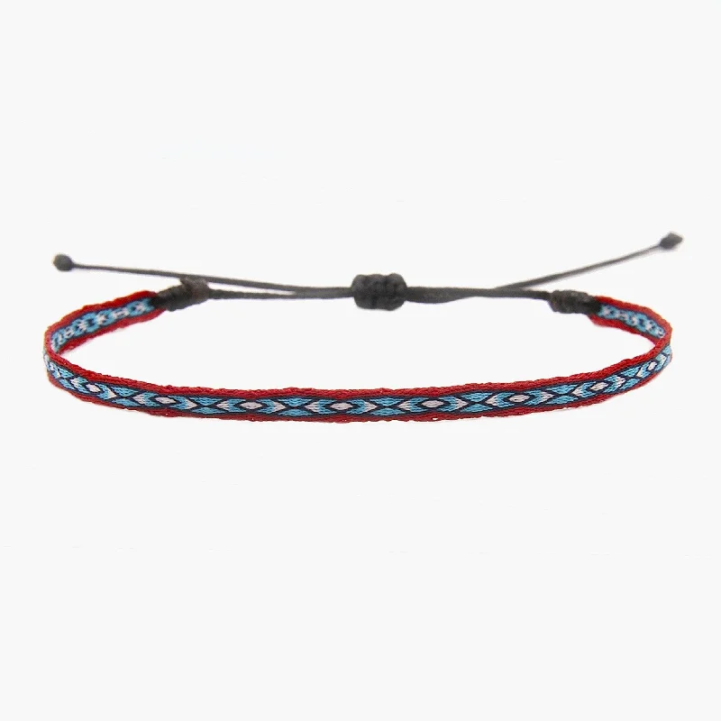 polished silver stellar bracelet-Handmade Purnama Bracelet (Red/Blue)