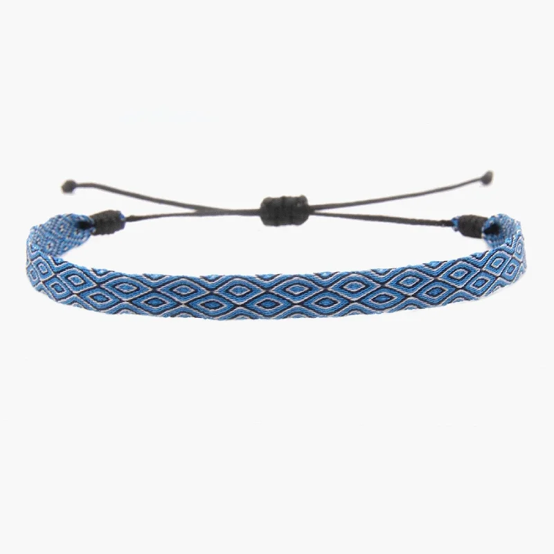 inscribed forever chain bracelet-Handmade Purnama Bracelet (Shade of Blue)