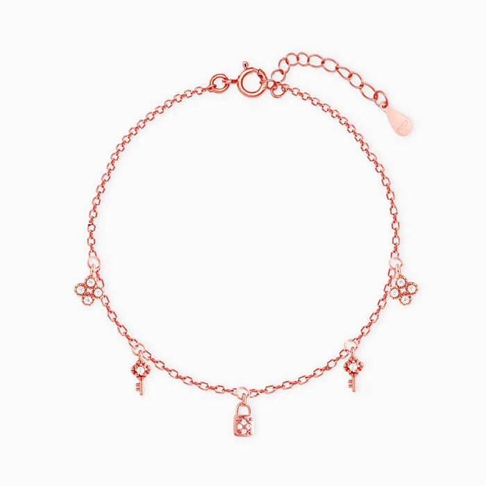 bold opal summit peak bracelet-Rose Gold Secure Love Bracelet