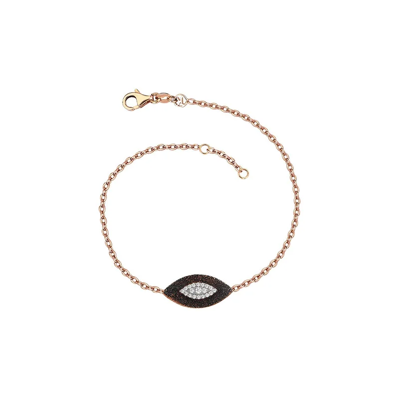 polished silver stellar bracelet-Maxi Almond Eye Slim Chain Bracelet