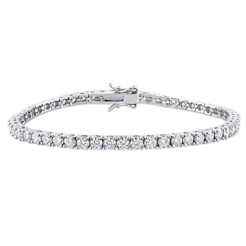 gothic-inspired panther claw bracelet-Miadora Sterling Silver 5 5/8ct TGW Moissanite Tennis Bracelet - 7 in x 3 mm x 3 mm