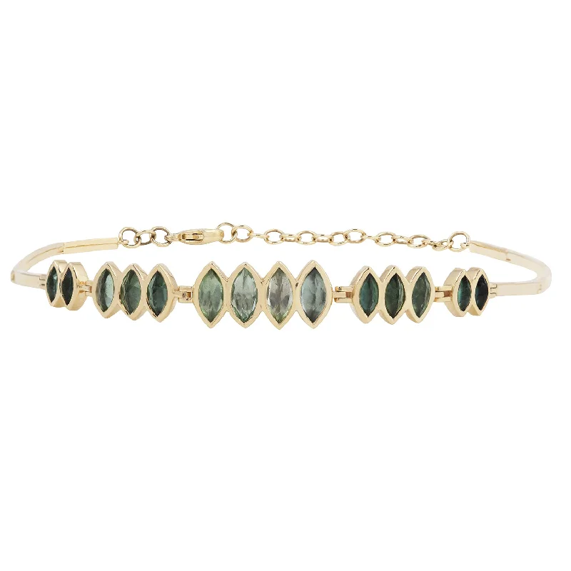 modern arched chain bracelet-Multi Tourmaline Articulated Bracelet