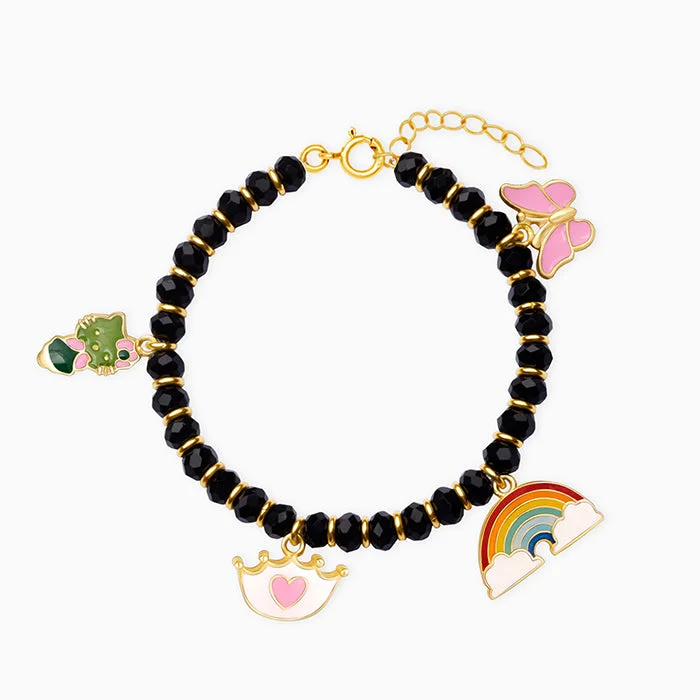 adjustable branch summit bracelet-Golden Colourful Charm Infant Bracelet (0-18 months)