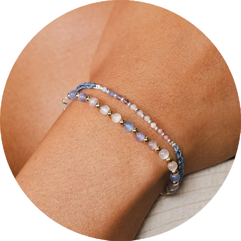 minimalist curve peak bracelet-Optimism 4mm + Namaste Bracelet Stack