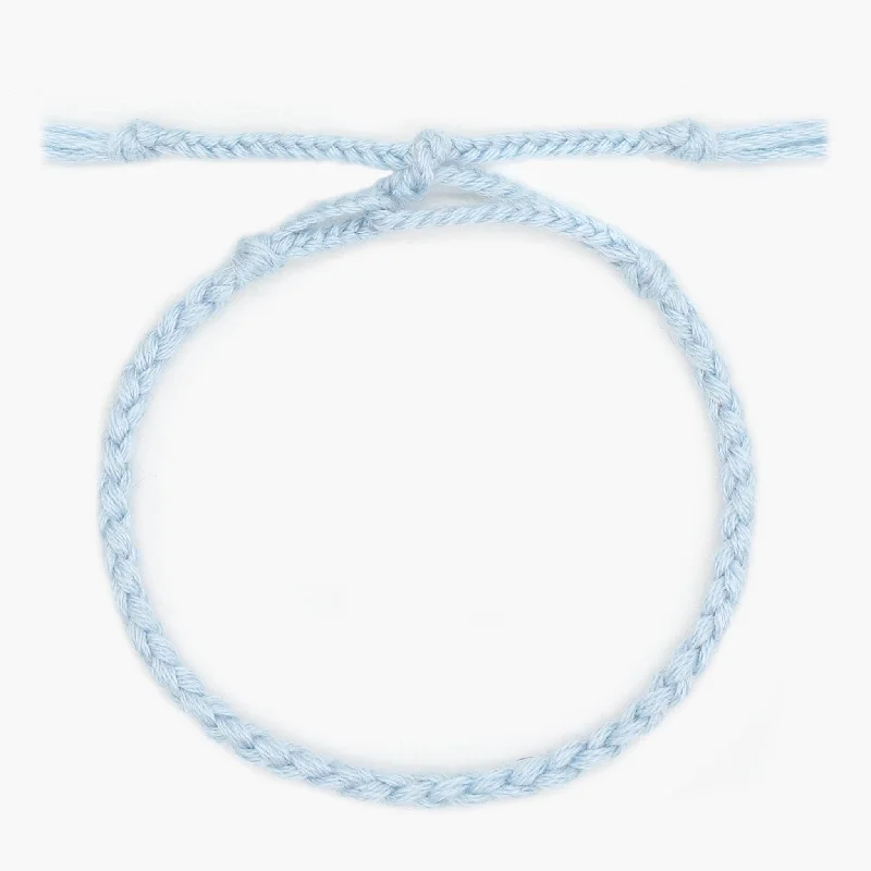 modern layered emerald bracelet-Pranayama Cotton Bracelet (Light Blue)