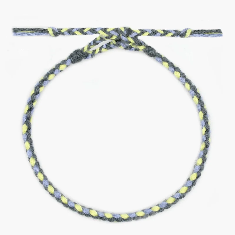 bold ruby summit peak bracelet-Pranayama Cotton Bracelet (Yellow/Grey)