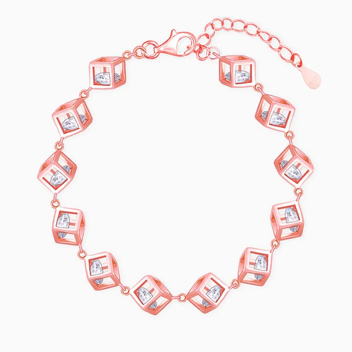 striking ruby beaded bracelet-Rose Gold Cubic Crystal Bracelet