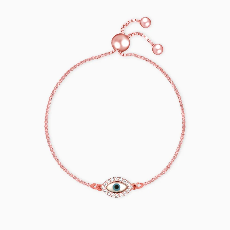 adjustable crest ridge bracelet-Rose Gold Evil Eye Bracelet