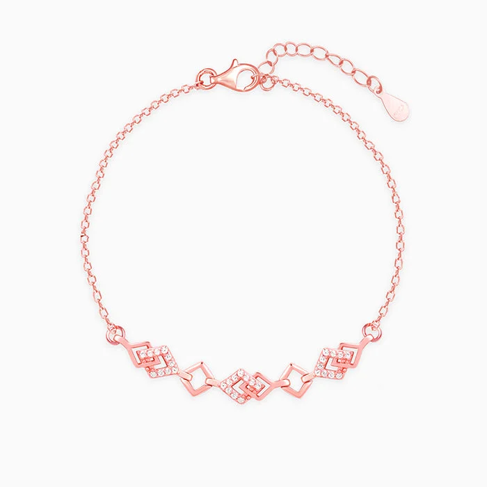 vintage-inspired ruby bracelet-Rose Gold Interlocked Bracelet