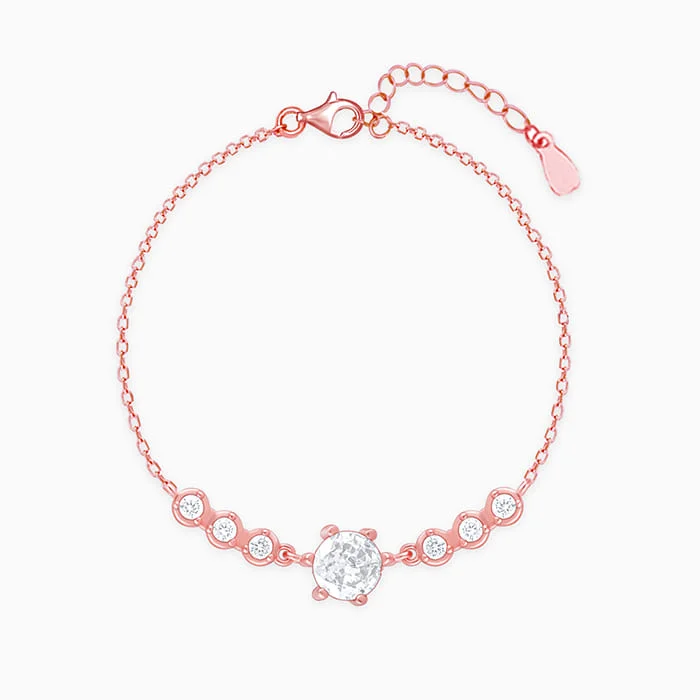 bold topaz summit peak bracelet-Rose Gold Solitaire Grace Bracelet