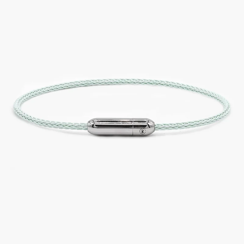 bold sapphire summit peak bracelet-Sailing Cable Bracelet With Silver Screwing Mechanism (Off-White)