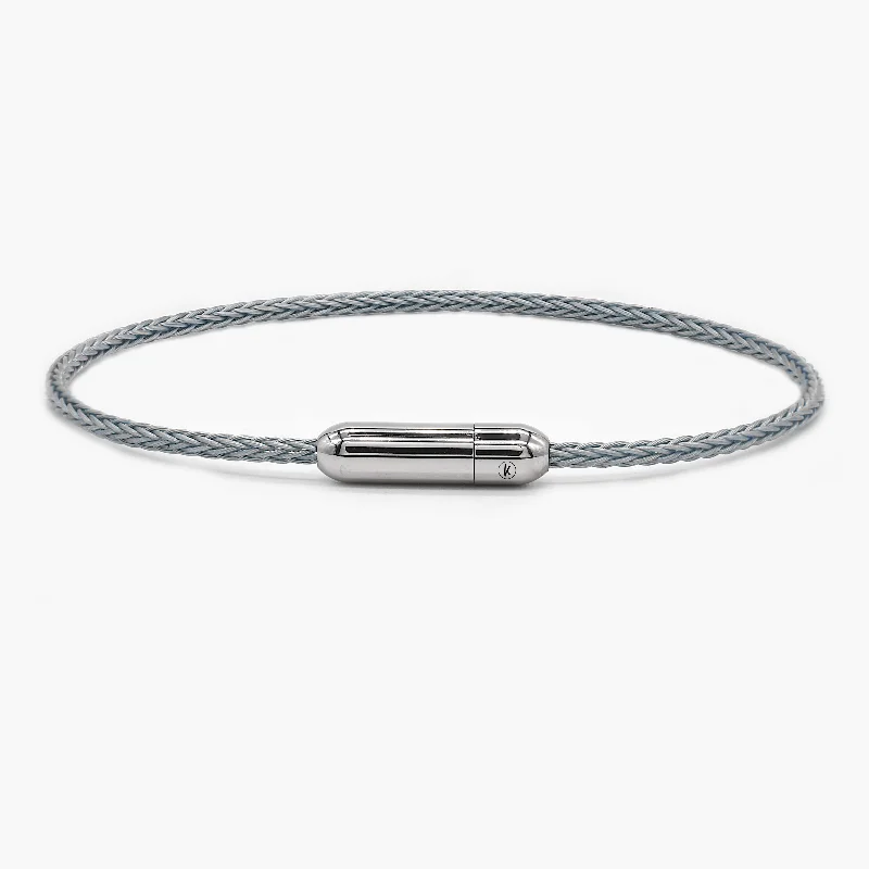 bold sapphire summit peak bracelet-Sailing Cable Bracelet With Silver Screwing Mechanism (Silver)