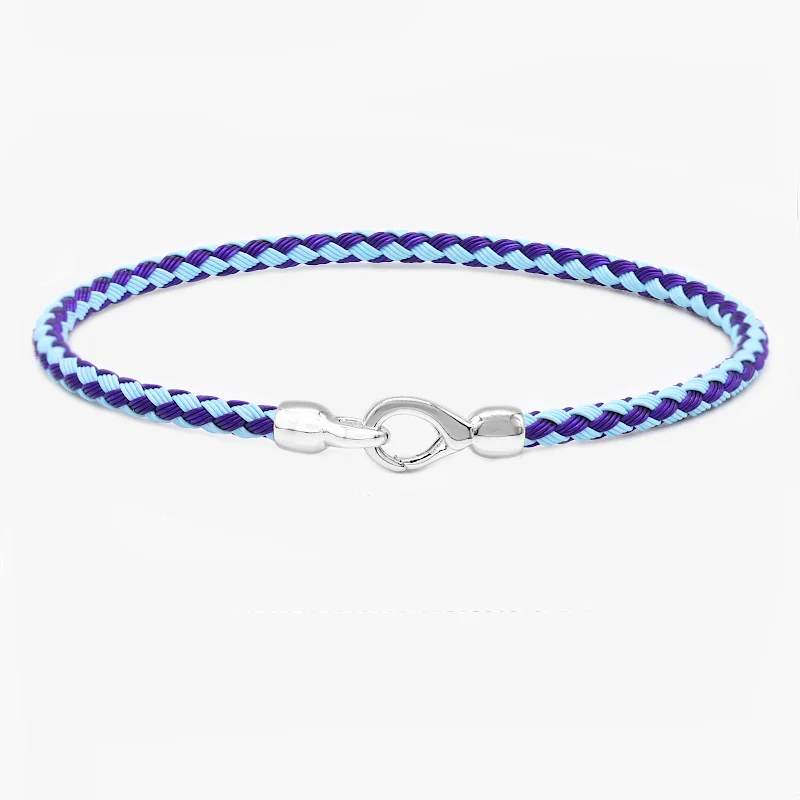 floral-inspired amethyst bracelet-Sailing Cable "Plata" Bracelet (Shade of Blue)