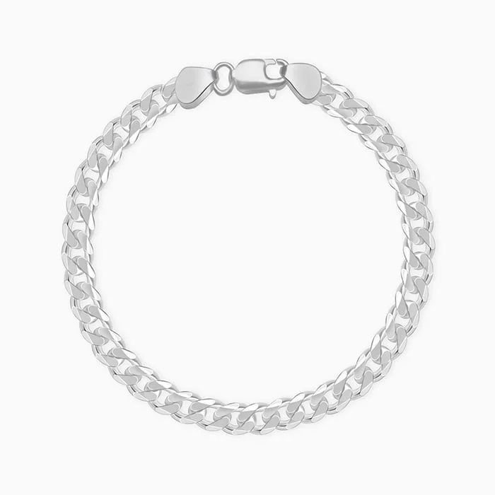 tarnished rose stack bracelet-Silver Classic Bracelet for Him