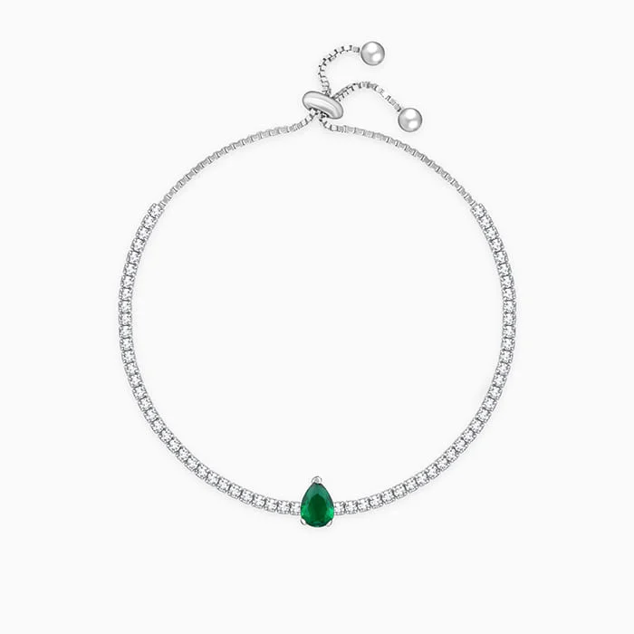 bold opal summit peak bracelet-Silver Joy of Green Tennis Bracelet