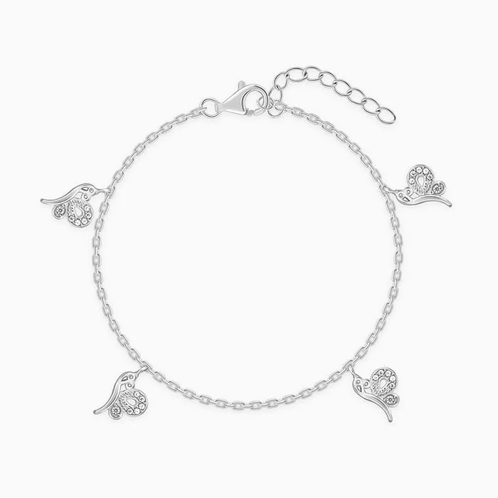 minimalist peak crest bracelet-Silver Love Like A Butterfly Bracelet