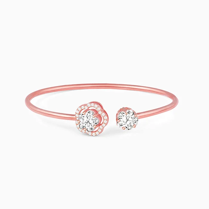 bold emerald summit peak bracelet-Rose Gold Dressed Like A Flower Bracelet