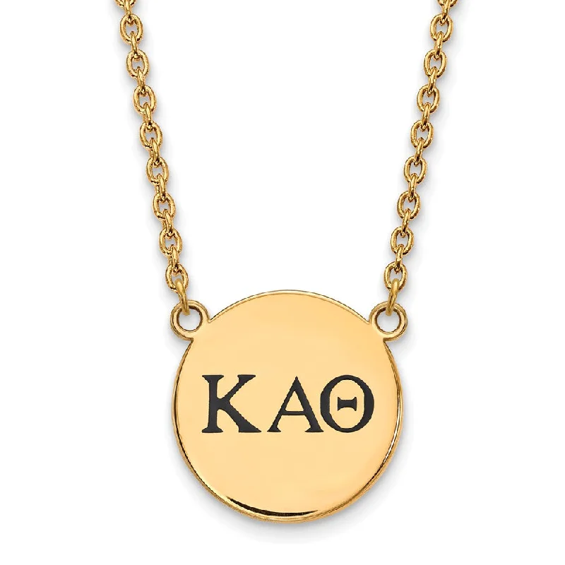 14K Plated Silver Kappa Alpha Theta Lg Enamel Greek Letters Necklace