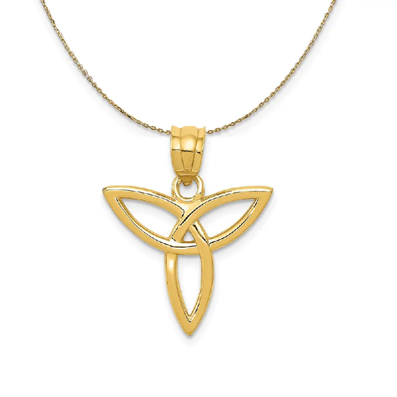 14k Yellow Gold 18mm Trinity Symbol Necklace