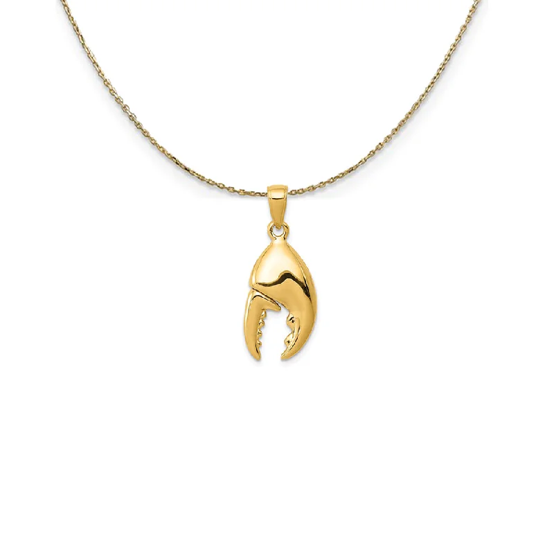 adjustable branch summit necklace-14k Yellow Gold 3D Moveable Stone Crab Claw Necklace