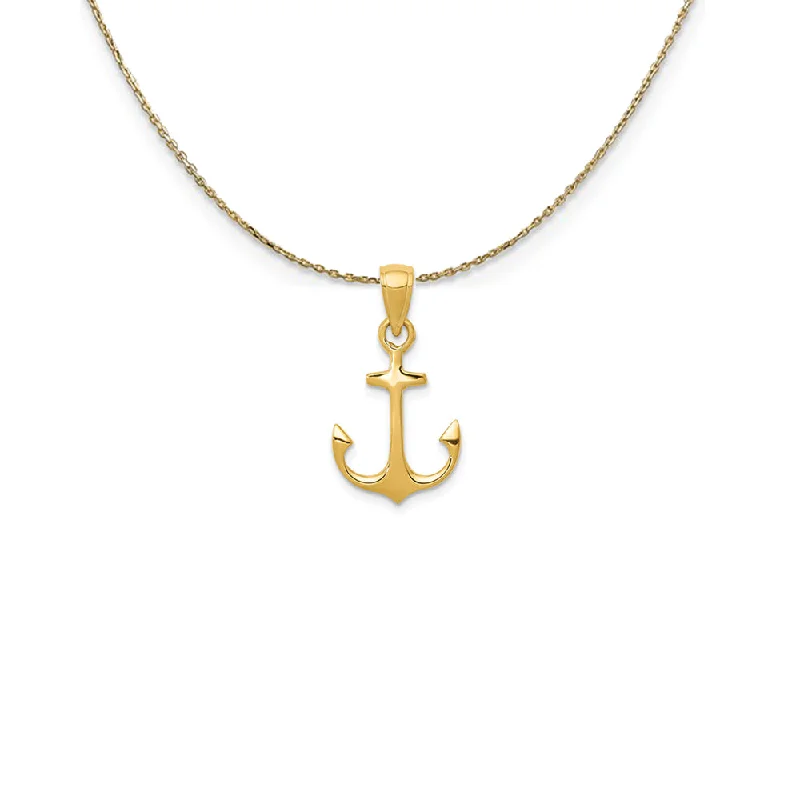 14k Yellow Gold Admiralty Anchor Necklace