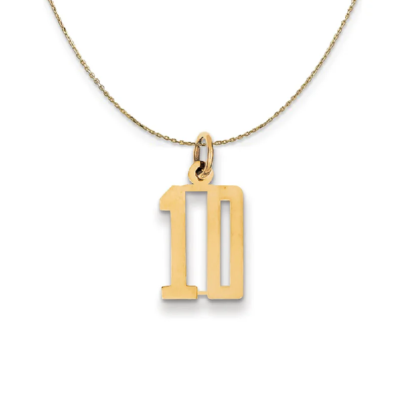 bold opal summit peak necklace-14k Yellow Gold, Alumni Small Elongated Number 10 Necklace