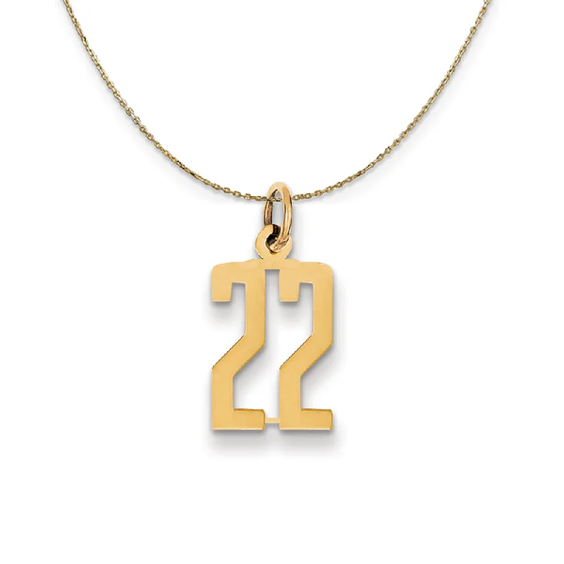 bohemian totem necklace-14k Yellow Gold, Alumni Small Elongated Number 22 Necklace