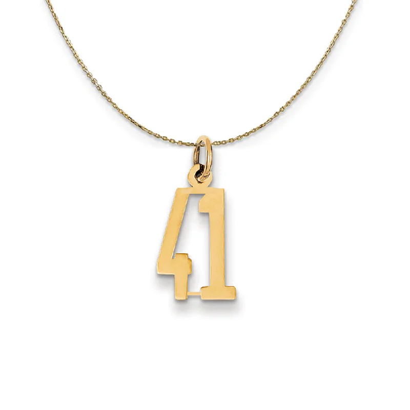 bohemian peak summit necklace-14k Yellow Gold, Alumni Small Elongated Number 41 Necklace