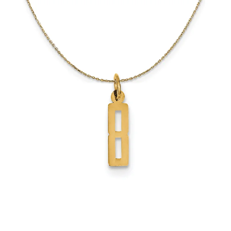 rustic ruby beaded necklace-14k Yellow Gold, Alumni Small Elongated Number 8 Necklace