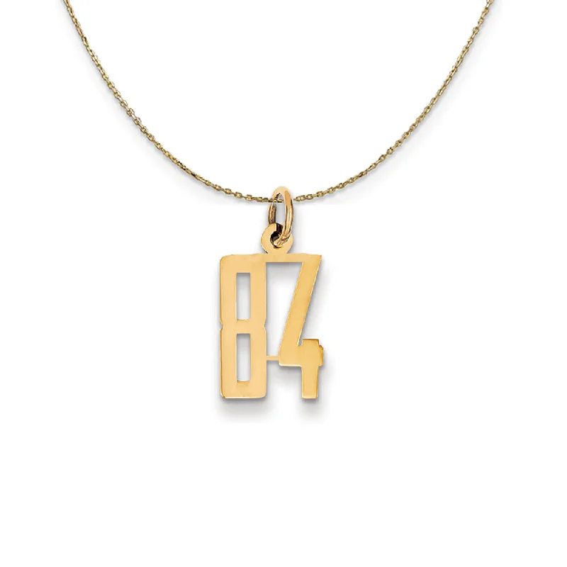 bold opal summit peak necklace-14k Yellow Gold, Alumni Small Elongated Number 84 Necklace