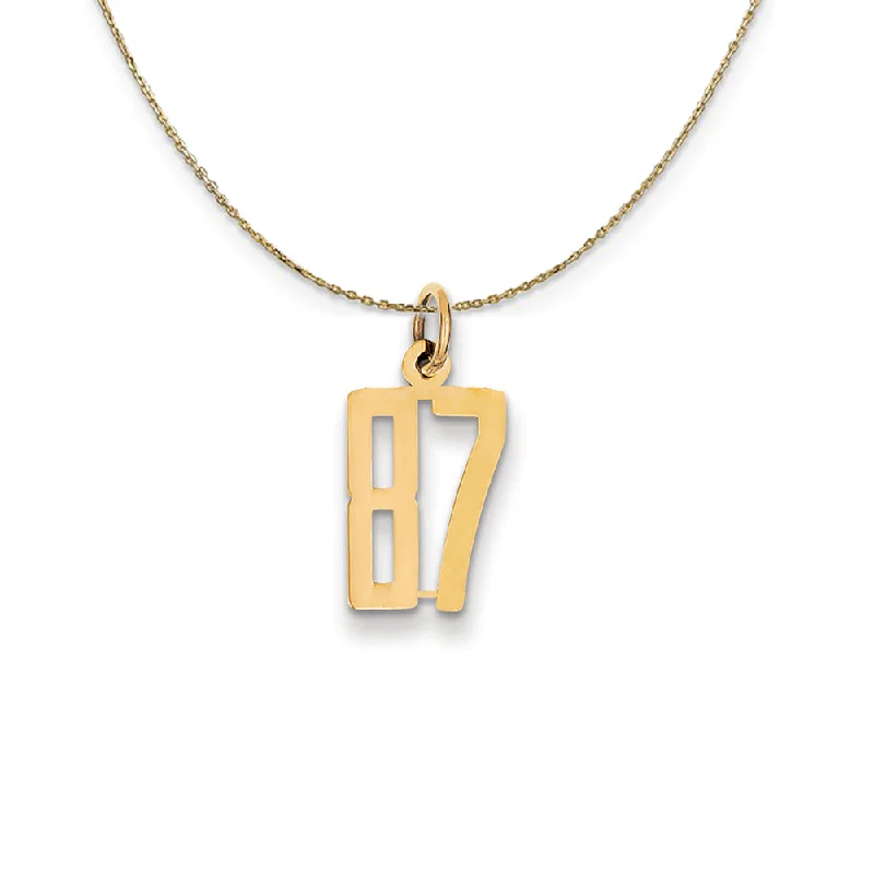 bohemian peak summit necklace-14k Yellow Gold, Alumni Small Elongated Number 87 Necklace